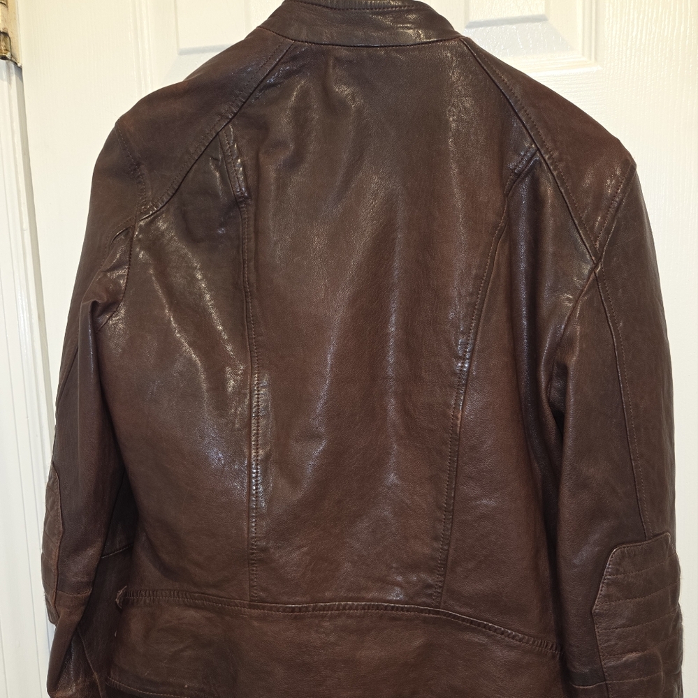 Polo by Ralph Lauren Brown Leather Jacket - Picture 2 of 9